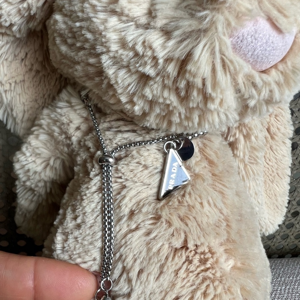 Upcycled vintage Prada Silver zipper pull charm on bracelet - Picture 2 of 10